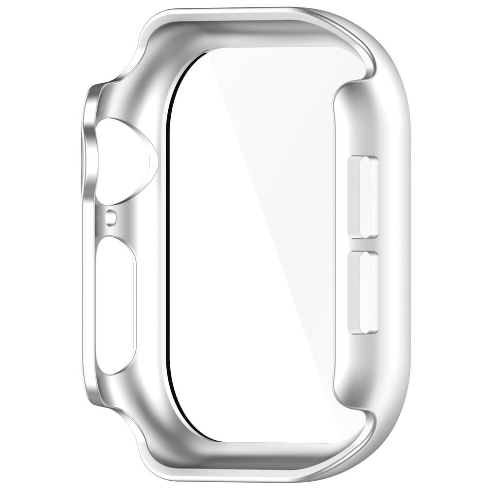 Overall plastové nasadzovacie puzdro s ochranným sklom na Apple Watch 11/10 46mm - strieborné