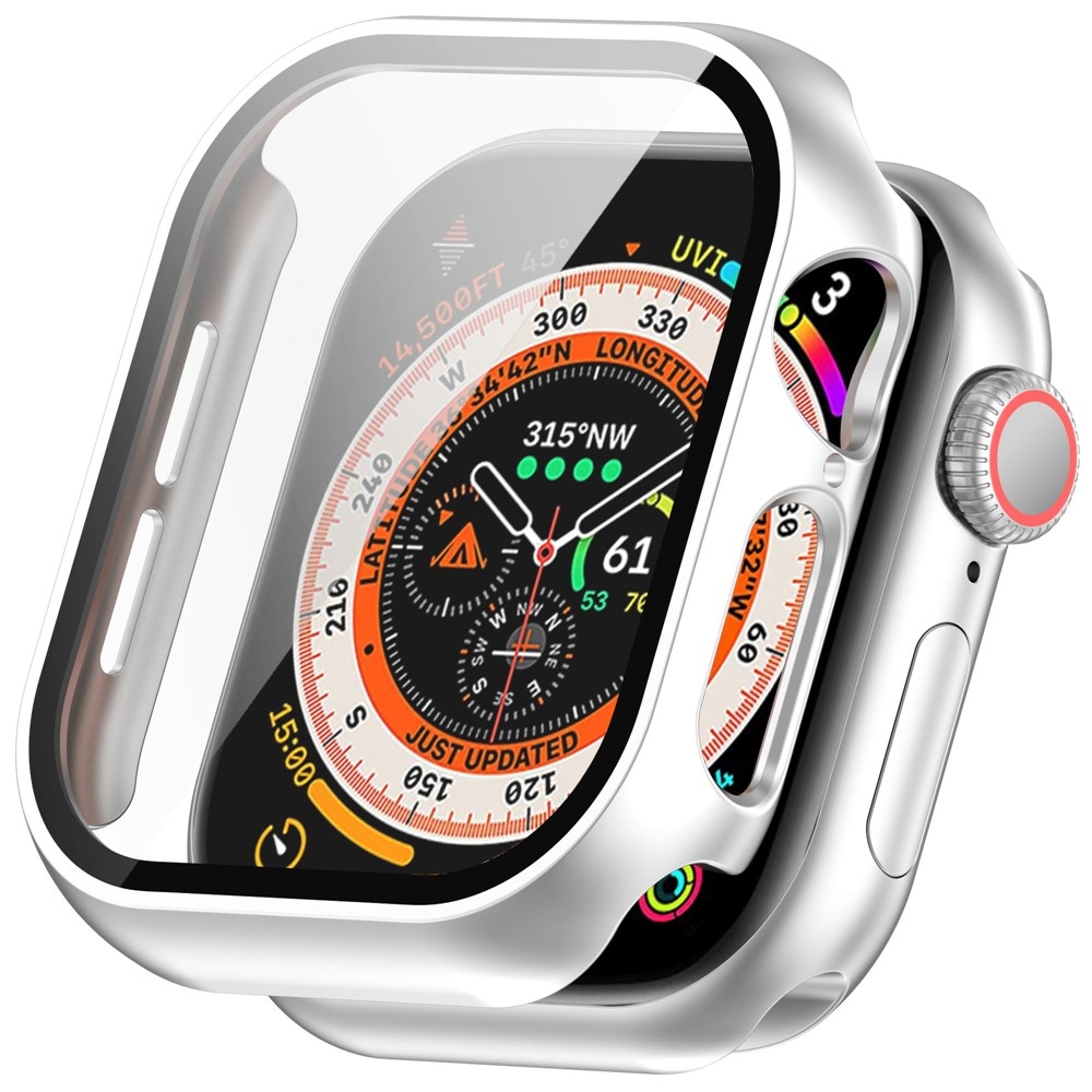 Overall plastové nasadzovacie puzdro s ochranným sklom na Apple Watch 11/10 46mm - strieborné