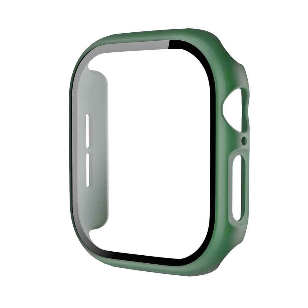 Overall plastové nasadzovacie puzdro s ochranným sklom na Apple Watch 12 42mm - army zelené