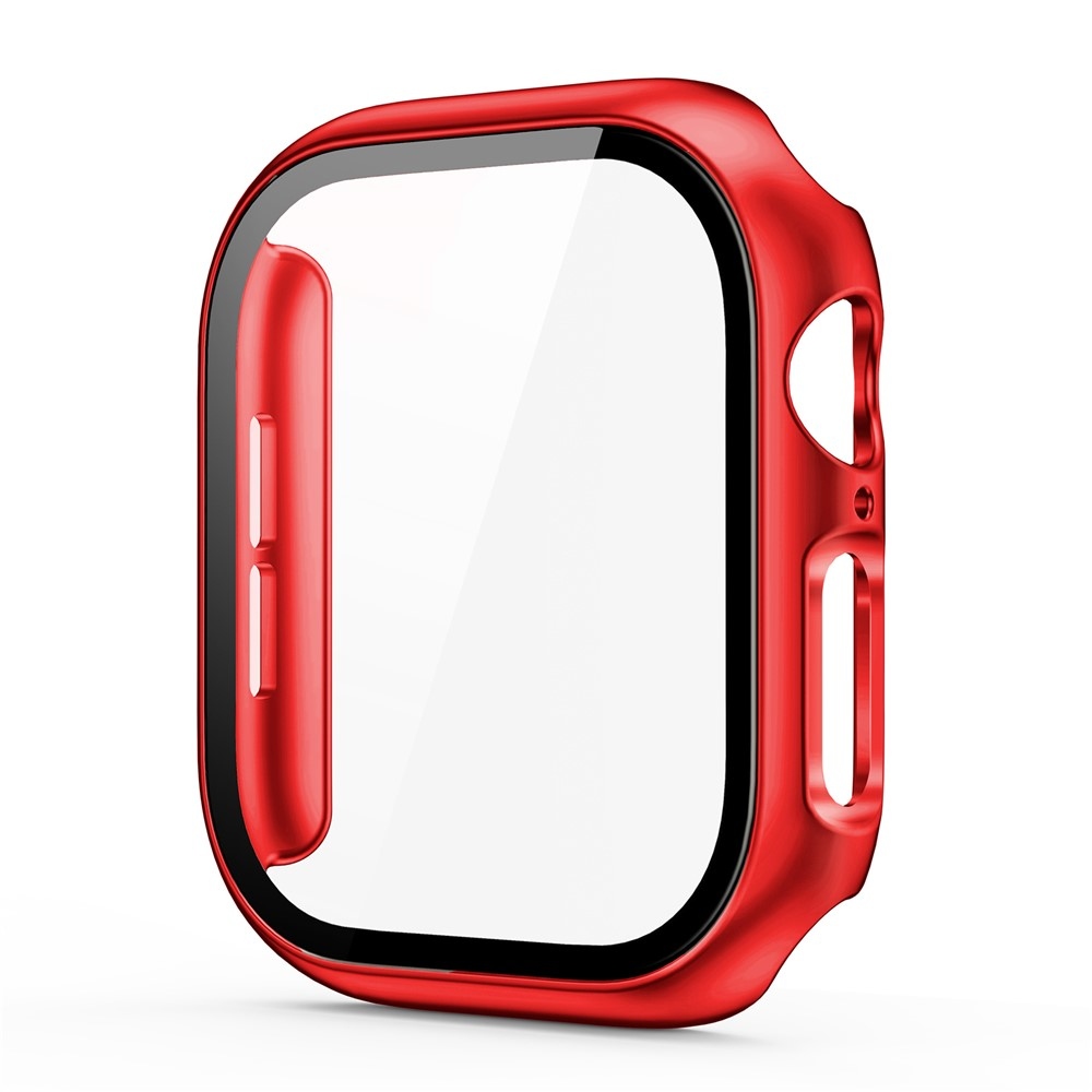Overall plastové nasadzovacie puzdro s ochranným sklom na Apple Watch 12 42mm - červené