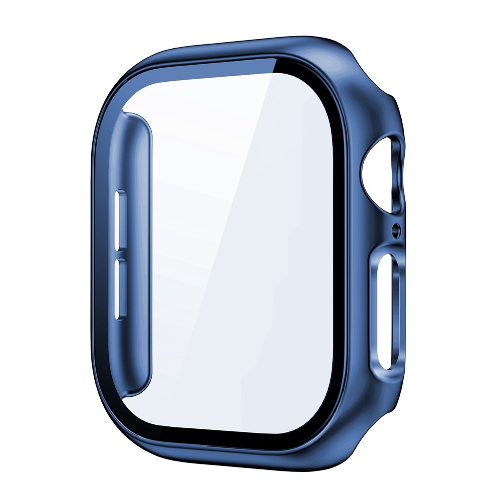 Overall plastové nasadzovacie puzdro s ochranným sklom na Apple Watch 12 42mm - dymovo modré