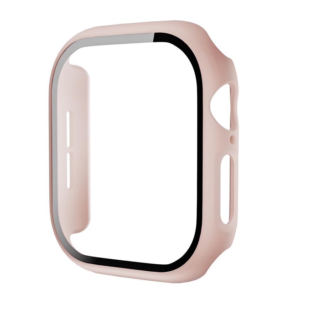 Overall plastové nasadzovacie puzdro s ochranným sklom na Apple Watch 12 42mm - matné ružové