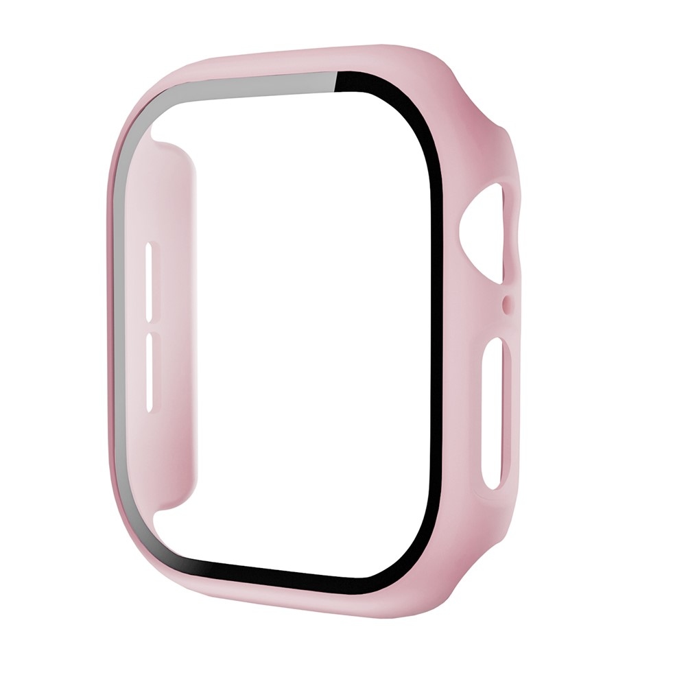 Overall plastové nasadzovacie puzdro s ochranným sklom na Apple Watch 12 42mm - ružové