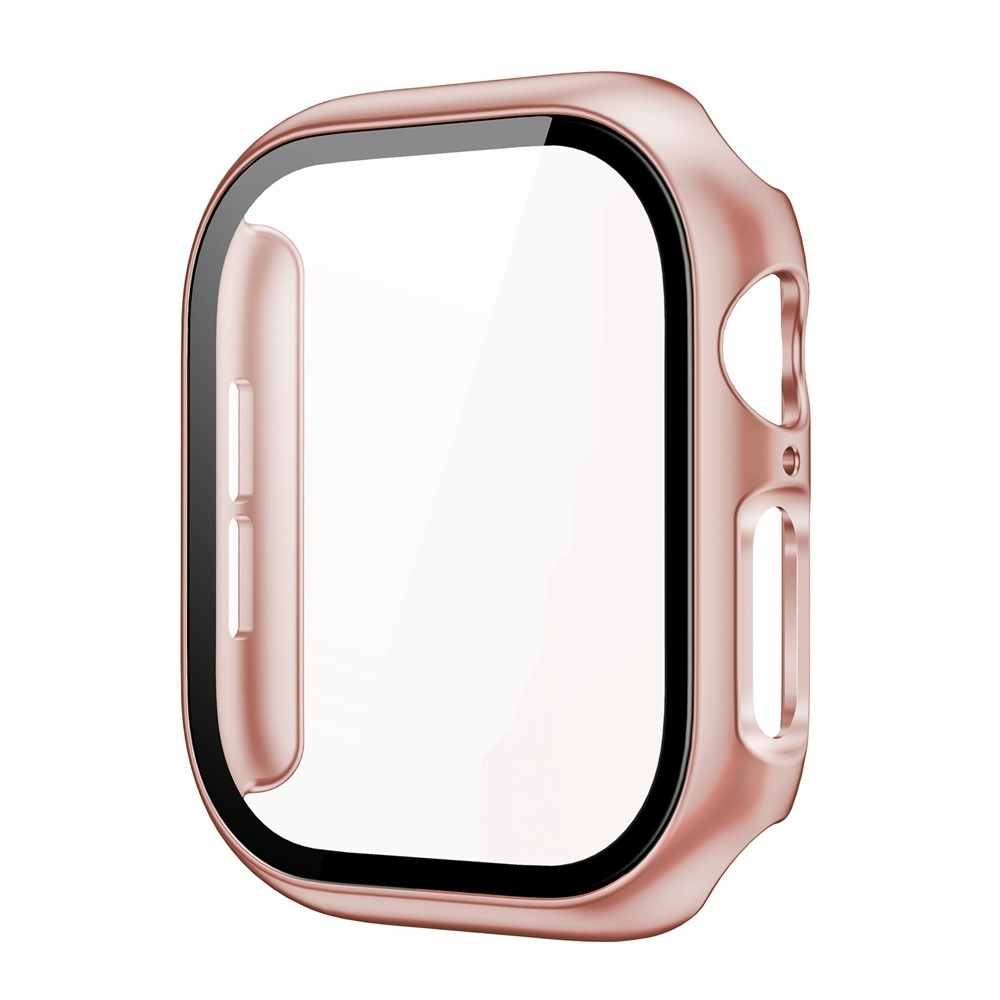 Overall plastové nasadzovacie puzdro s ochranným sklom na Apple Watch 12 42mm - ružovozlaté