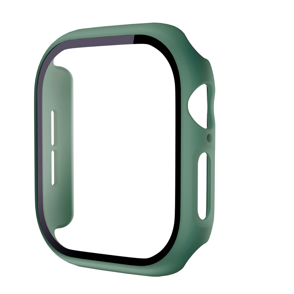 Overall plastové nasadzovacie puzdro s ochranným sklom na Apple Watch 12 42mm - tmavozelené