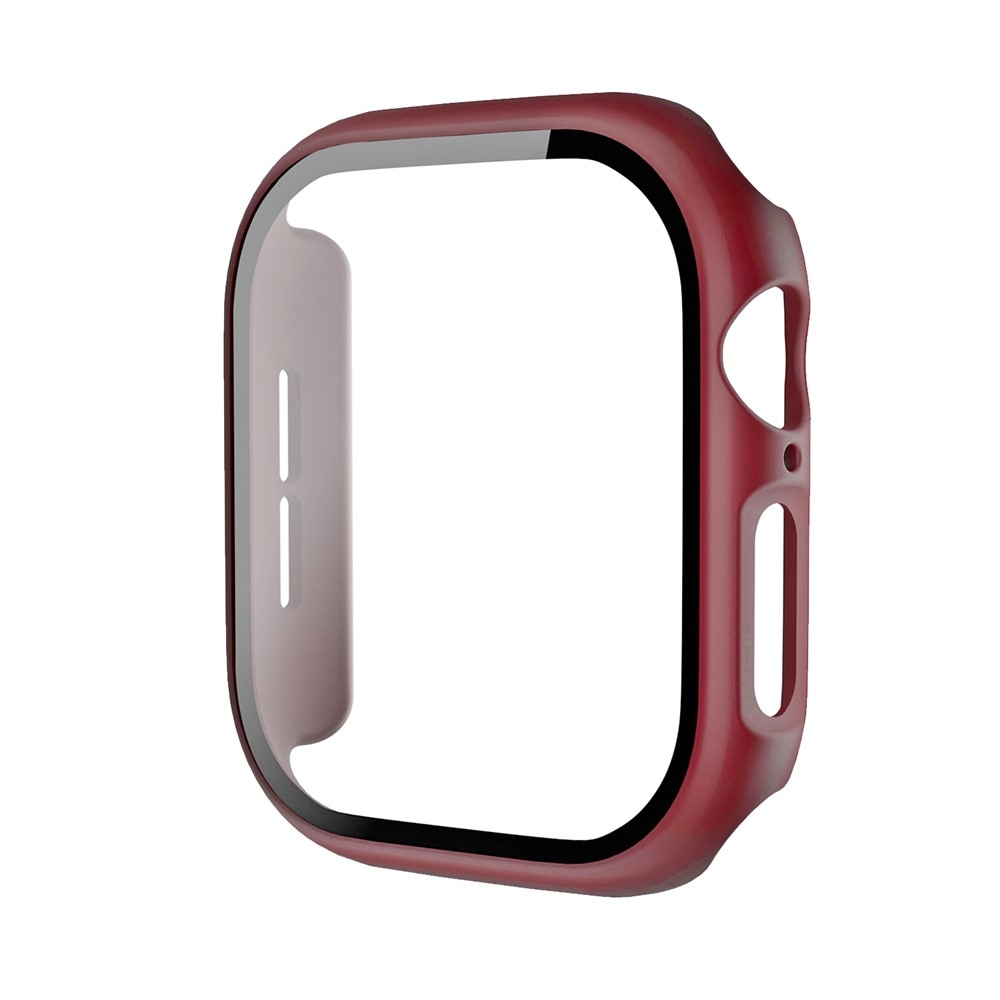 Overall plastové nasadzovacie puzdro s ochranným sklom na Apple Watch 12 42mm - vínové