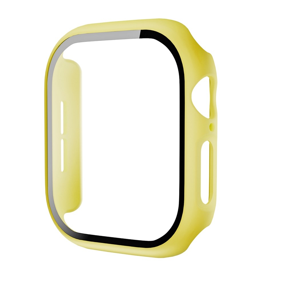 Overall plastové nasadzovacie puzdro s ochranným sklom na Apple Watch 12 42mm - žlté