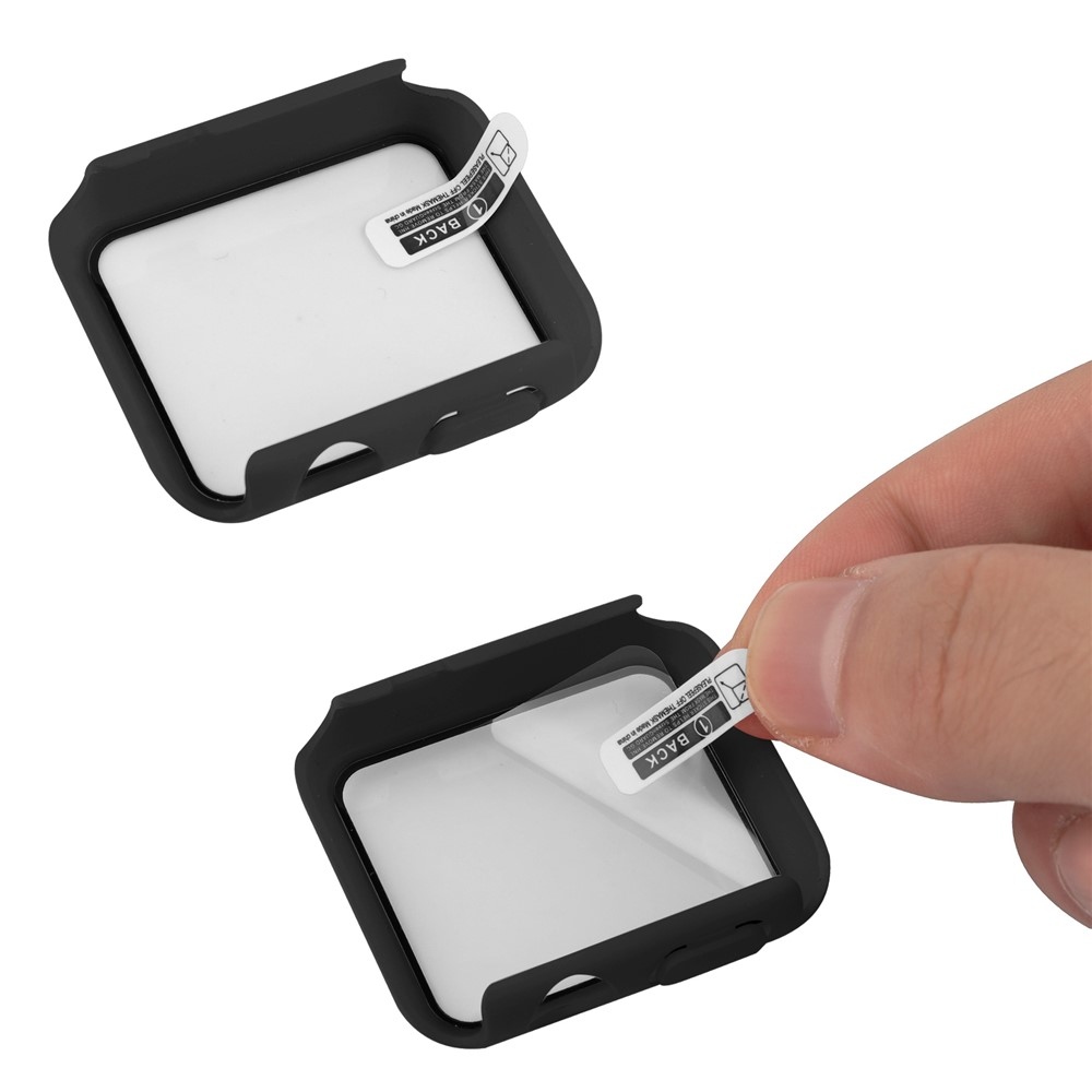 Overall plastové nasadzovacie puzdro s ochranným sklom na Apple Watch SE3/SE2/SE1/Watch 6/5/4 40mm - čierne