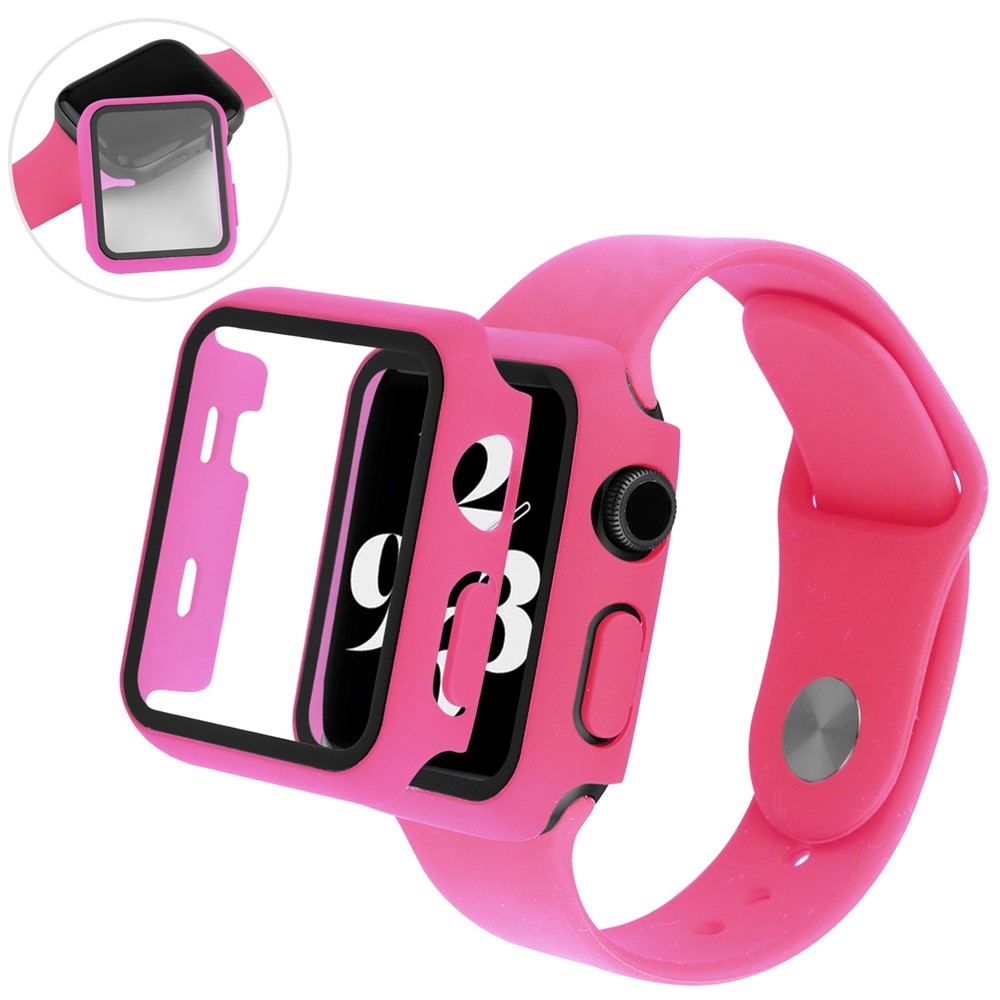 Overall plastové nasadzovacie puzdro s ochranným sklom na Apple Watch SE3/SE2/SE1/Watch 6/5/4 40mm - rose