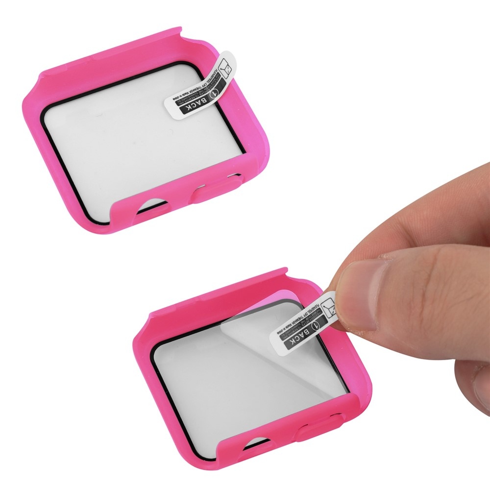 Overall plastové nasadzovacie puzdro s ochranným sklom na Apple Watch SE3/SE2/SE1/Watch 6/5/4 40mm - rose