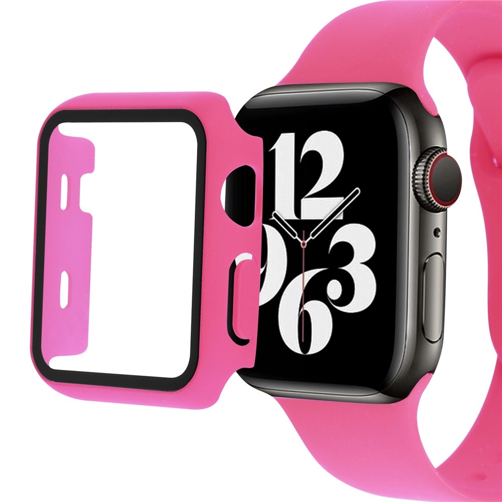 Overall plastové nasadzovacie puzdro s ochranným sklom na Apple Watch SE3/SE2/SE1/Watch 6/5/4 40mm - rose