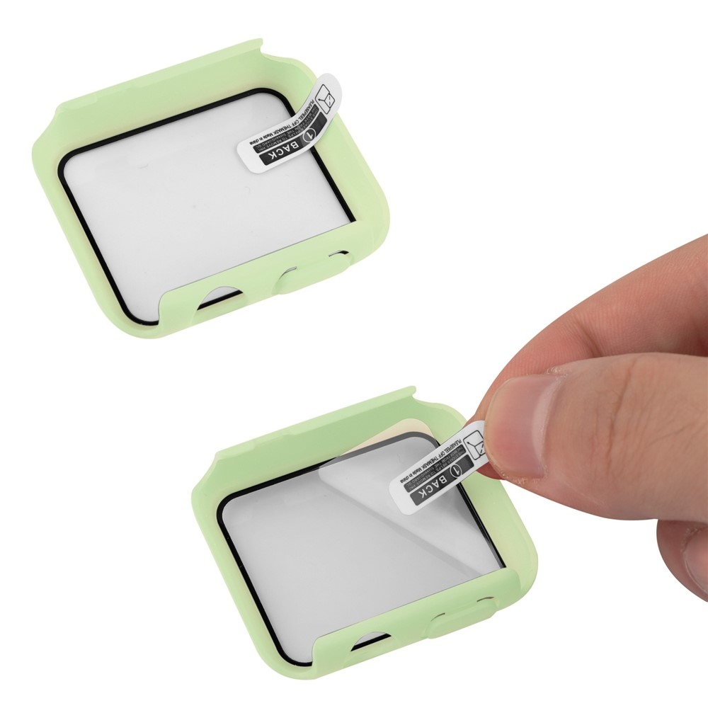 Overall plastové nasadzovacie puzdro s ochranným sklom na Apple Watch SE3/SE2/SE1/Watch 6/5/4 40mm - svetlozelené