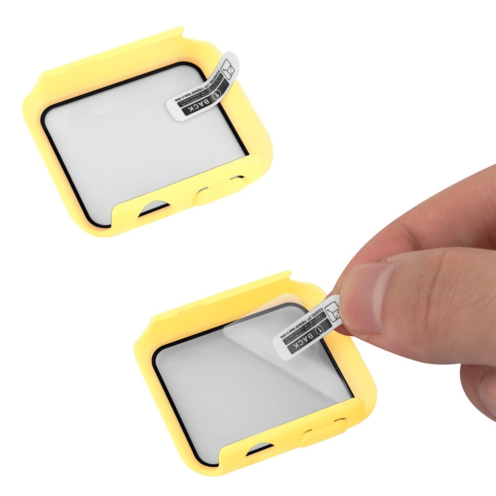 Overall plastové nasadzovacie puzdro s ochranným sklom na Apple Watch SE3/SE2/SE1/Watch 6/5/4 40mm - žlté