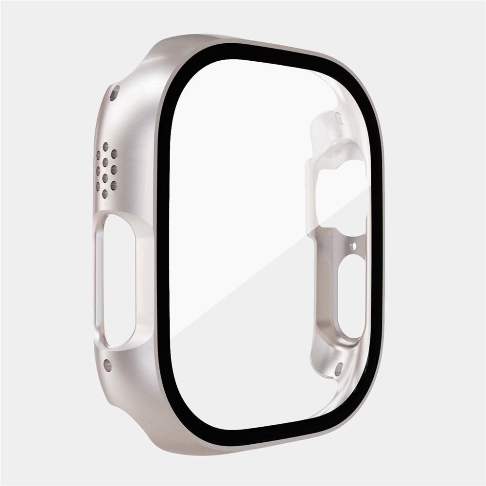 Overall plastové nasadzovacie puzdro s ochranným sklom na Apple Watch Ultra 4/3/2/1 49mm - béžové