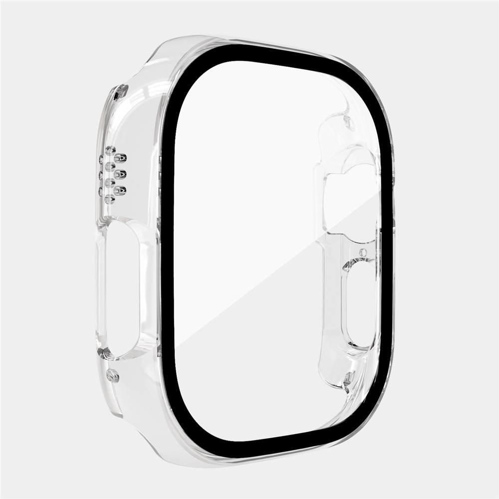 Overall plastové nasadzovacie puzdro s ochranným sklom na Apple Watch Ultra 4/3/2/1 49mm - priehľadné