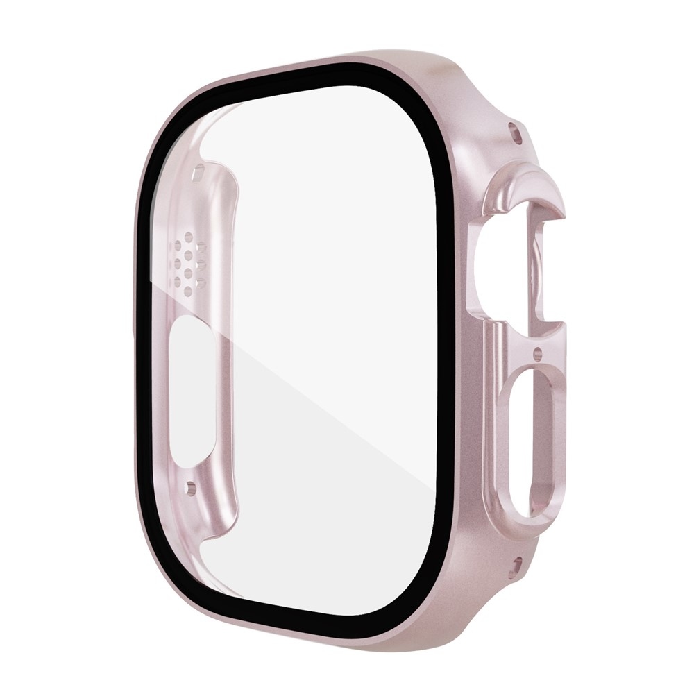 Overall plastové nasadzovacie puzdro s ochranným sklom na Apple Watch Ultra 4/3/2/1 49mm - ružovozlaté