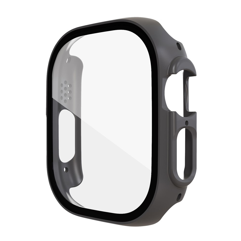 Overall plastové nasadzovacie puzdro s ochranným sklom na Apple Watch Ultra 4/3/2/1 49mm - šedé