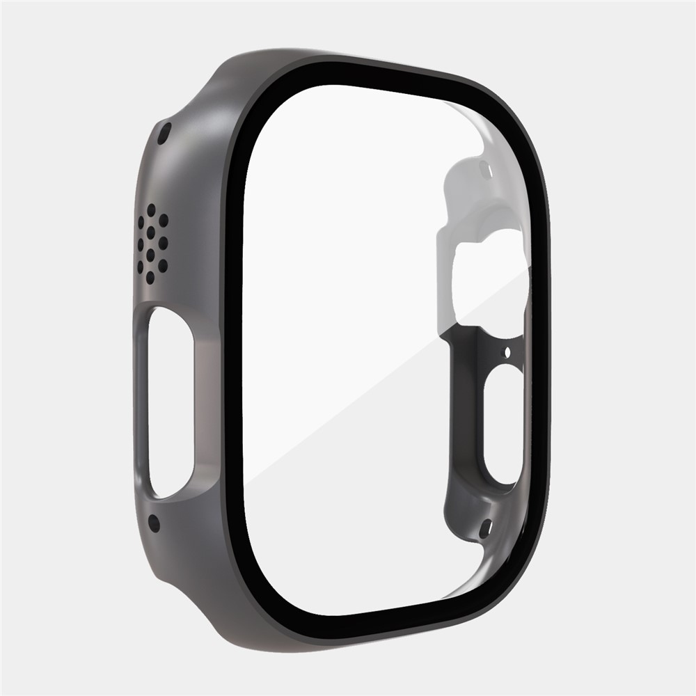 Overall plastové nasadzovacie puzdro s ochranným sklom na Apple Watch Ultra 4/3/2/1 49mm - šedé
