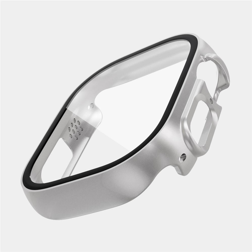 Overall plastové nasadzovacie puzdro s ochranným sklom na Apple Watch Ultra 4/3/2/1 49mm - strieborné
