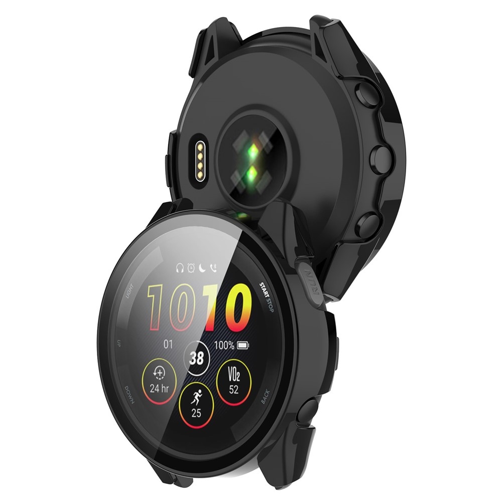 Overall plastové nasadzovacie puzdro s ochranným sklom na Garmin Forerunner 265 - čierne