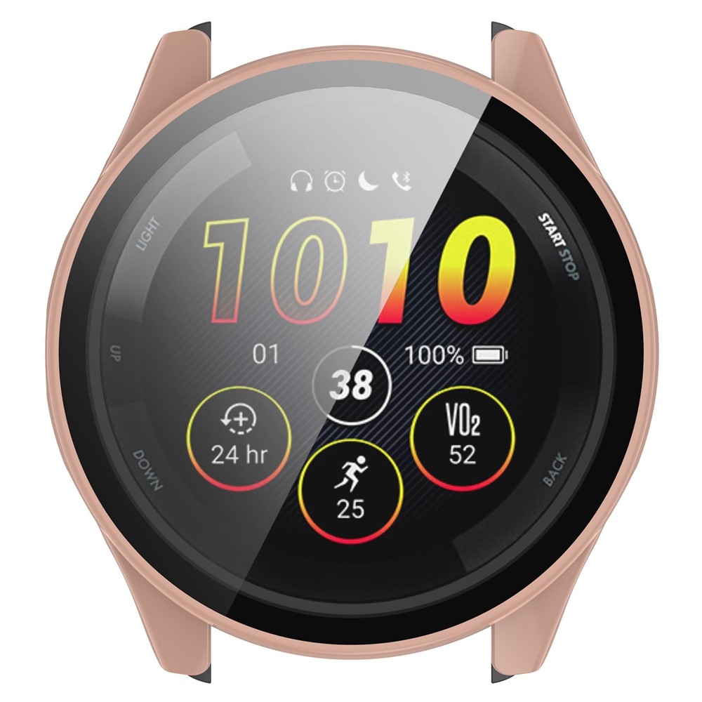 Overall plastové nasadzovacie puzdro s ochranným sklom na Garmin Forerunner 265 - ružové