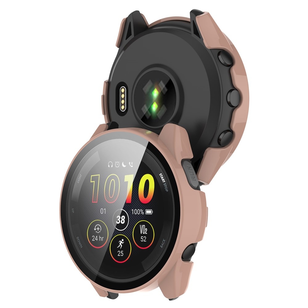 Overall plastové nasadzovacie puzdro s ochranným sklom na Garmin Forerunner 265 - ružové