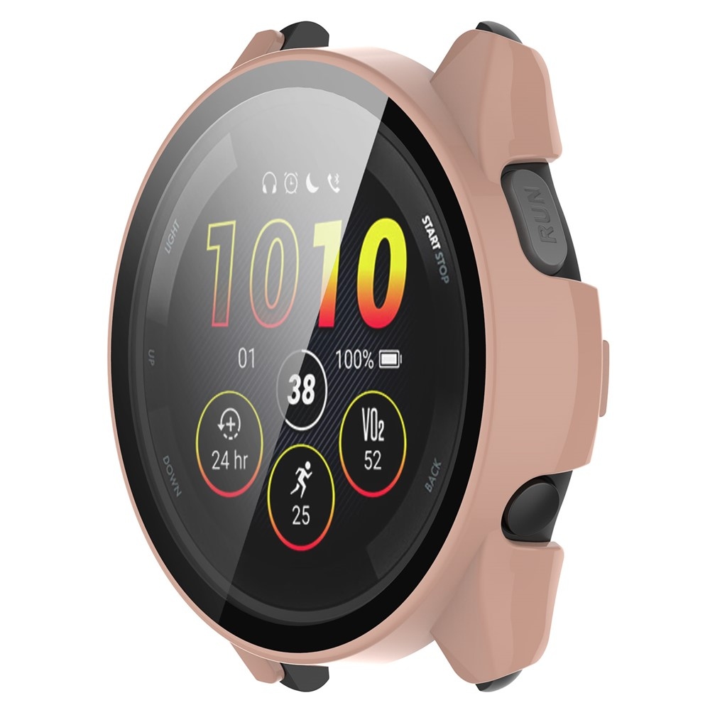 Overall plastové nasadzovacie puzdro s ochranným sklom na Garmin Forerunner 265 - ružové