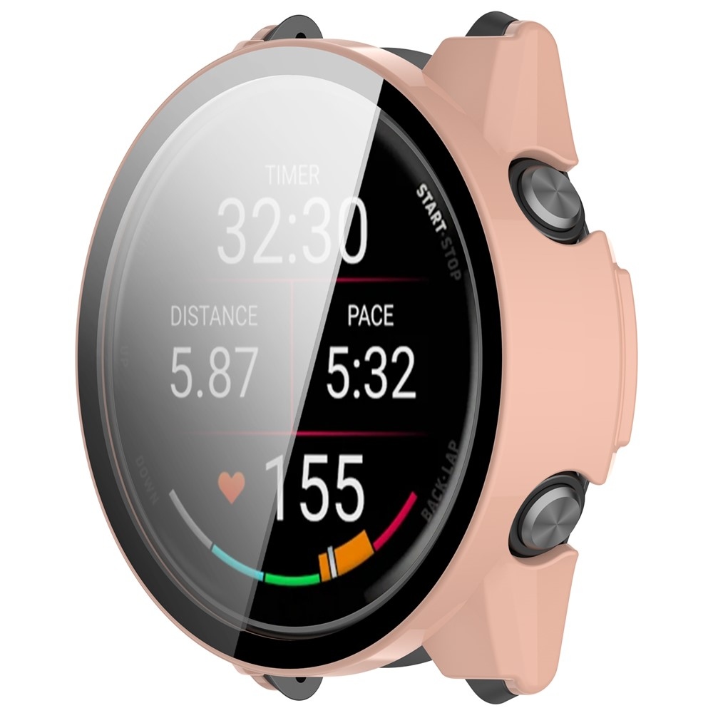 Overall plastové nasadzovacie puzdro s ochranným sklom na Garmin Forerunner 570 42mm - ružové