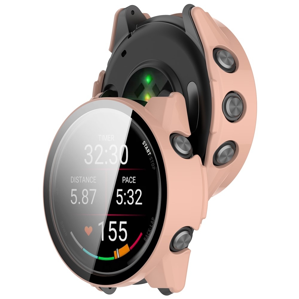 Overall plastové nasadzovacie puzdro s ochranným sklom na Garmin Forerunner 570 42mm - ružové