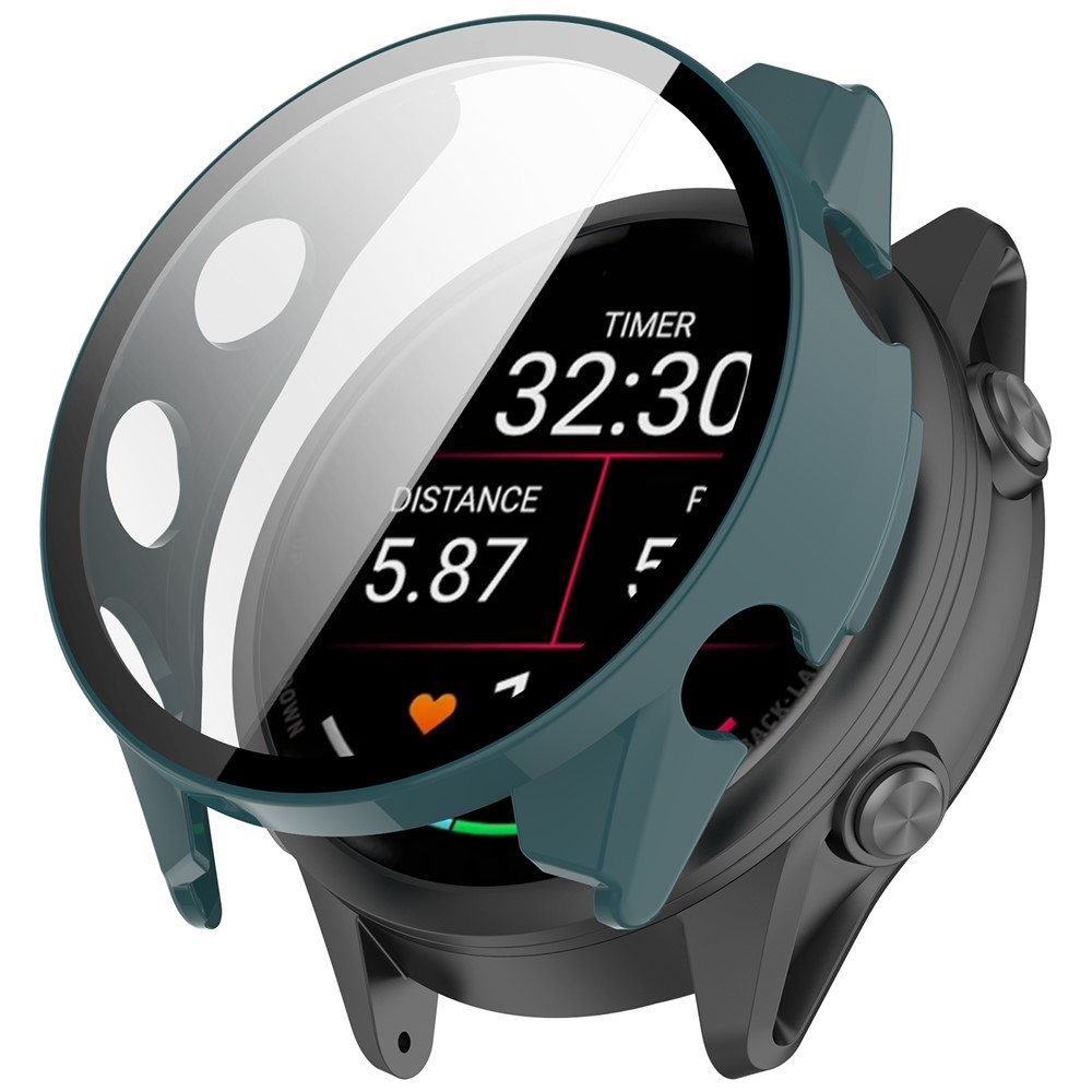 Overall plastové nasadzovacie puzdro s ochranným sklom na Garmin Forerunner 570 42mm - zelené