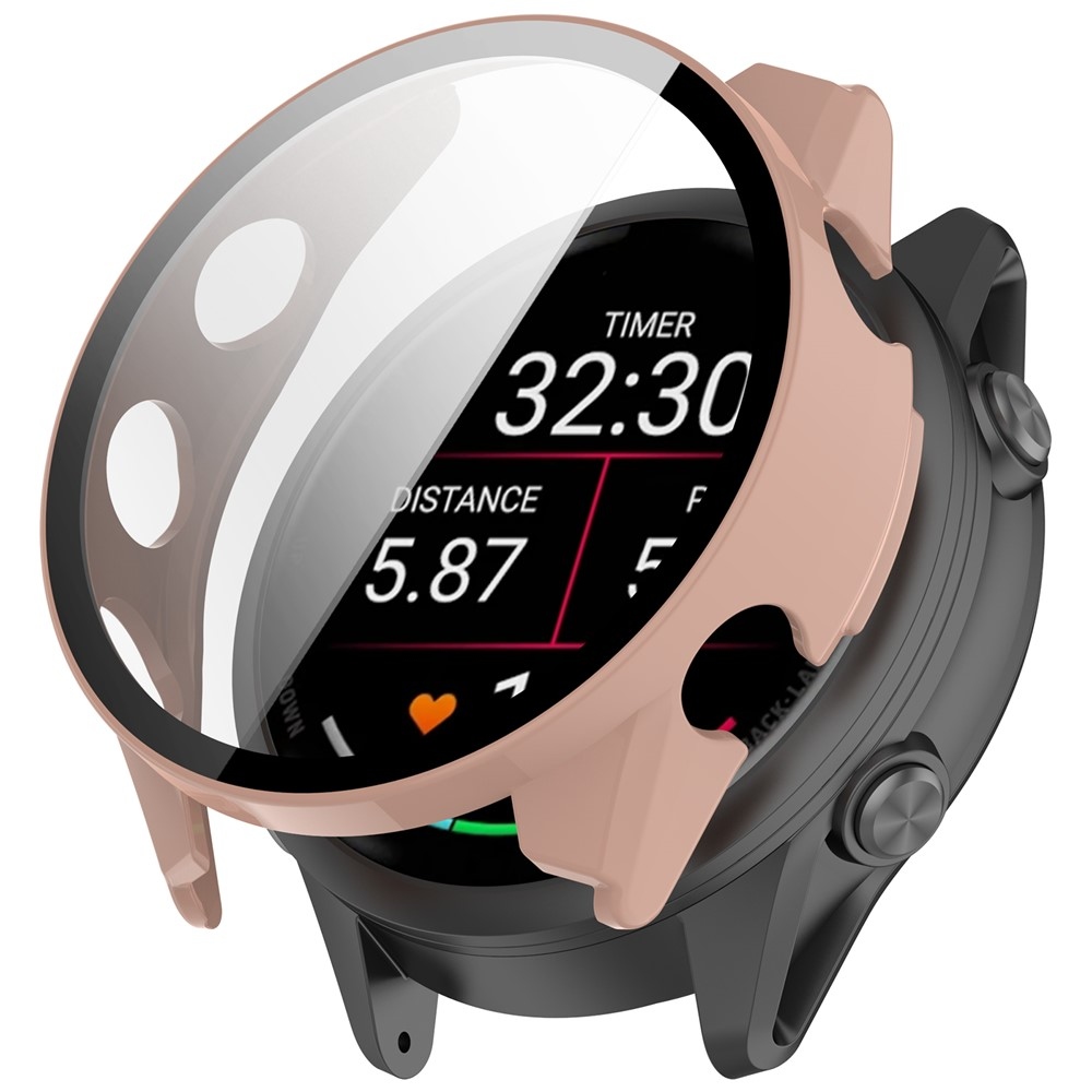 Overall plastové nasadzovacie púzdro s ochranným sklom na Garmin Forerunner 570 47mm - ružové