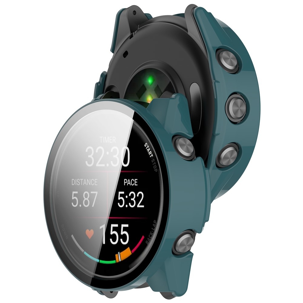 Overall plastové nasadzovacie puzdro s ochranným sklom na Garmin Forerunner 570 47mm - zelené