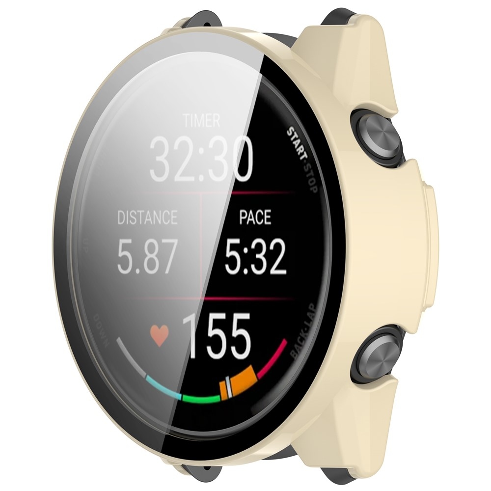 Overall plastové nasadzovacie puzdro s ochranným sklom na Garmin Forerunner 970 - béžové