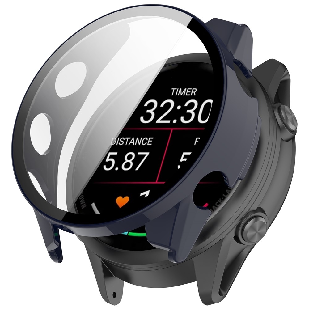 Overall plastové nasadzovacie puzdro s ochranným sklom na Garmin Forerunner 970 - modré