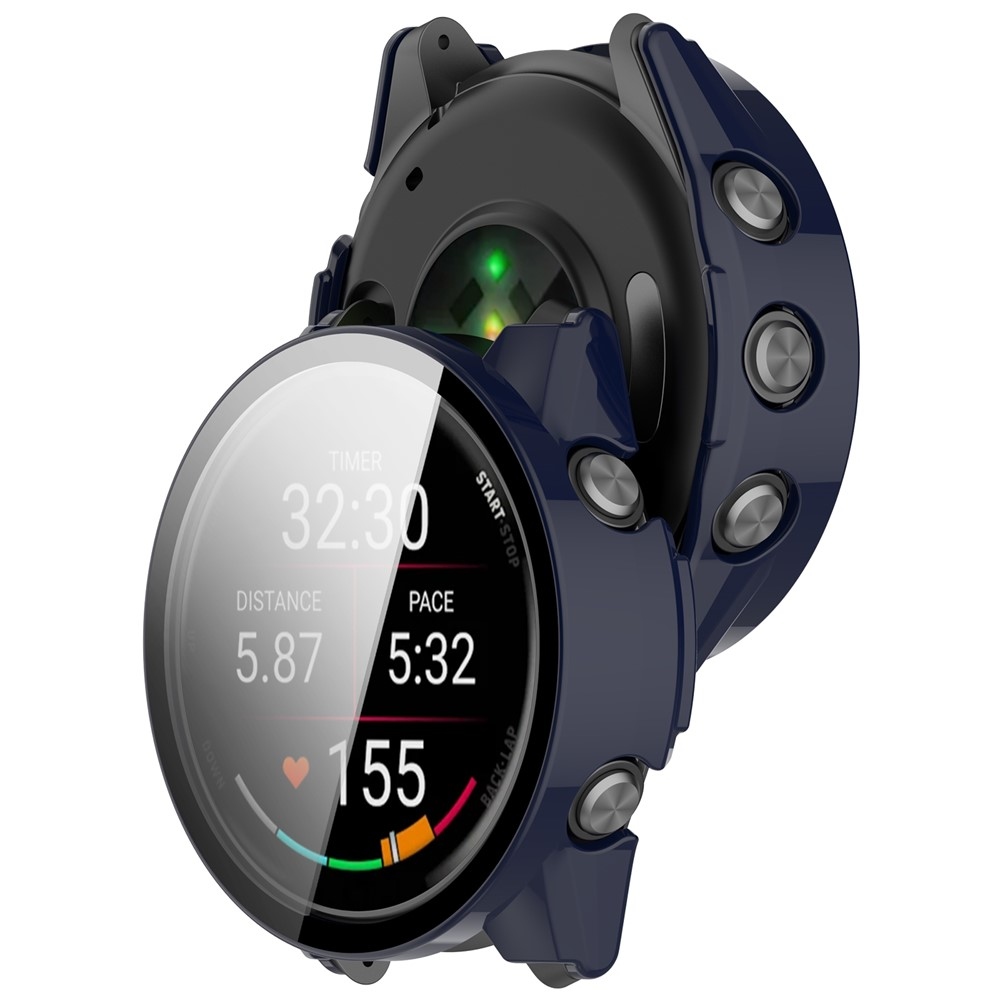 Overall plastové nasadzovacie puzdro s ochranným sklom na Garmin Forerunner 970 - modré