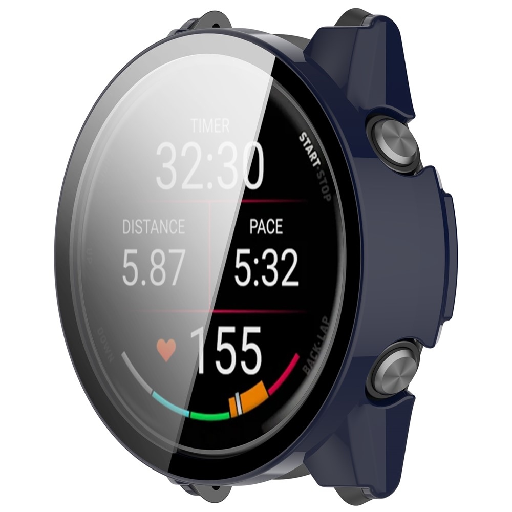 Overall plastové nasadzovacie puzdro s ochranným sklom na Garmin Forerunner 970 - modré