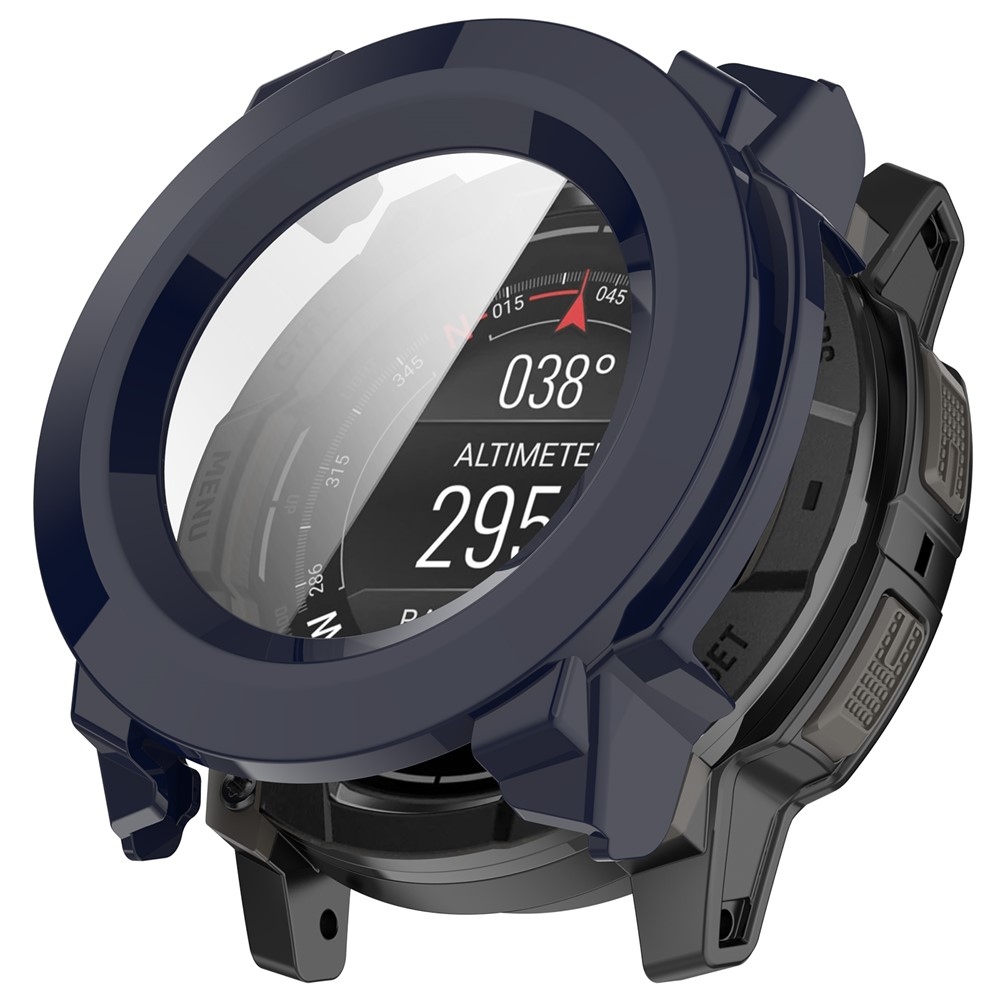 Overall plastové nasadzovacie puzdro s ochranným sklom na Garmin Instinct 3 45mm/Instinct 3 Solar 45mm - modré