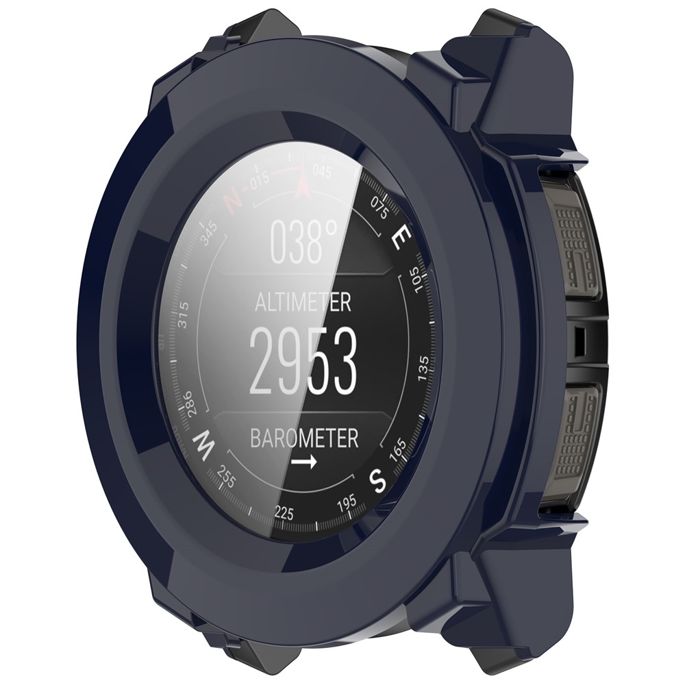 Overall plastové nasadzovacie puzdro s ochranným sklom na Garmin Instinct 3 45mm/Instinct 3 Solar 45mm - modré