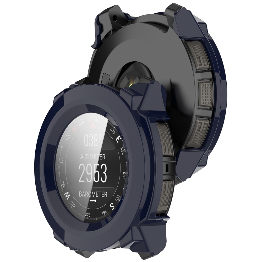 Overall plastové nasadzovacie puzdro s ochranným sklom na Garmin Instinct 3 45mm/Instinct 3 Solar 45mm - modré