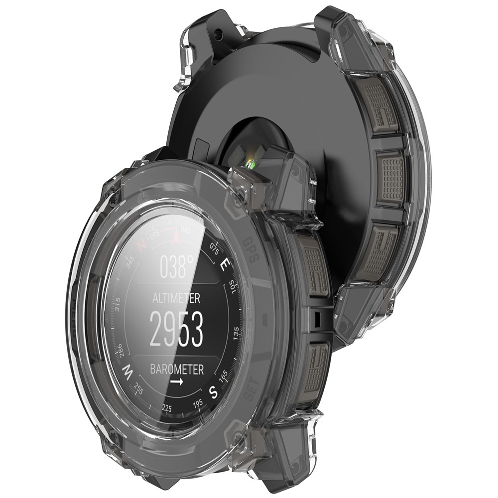 Overall plastové nasadzovacie puzdro s ochranným sklom na Garmin Instinct 3 45mm/Instinct 3 Solar 45mm - priehľadné