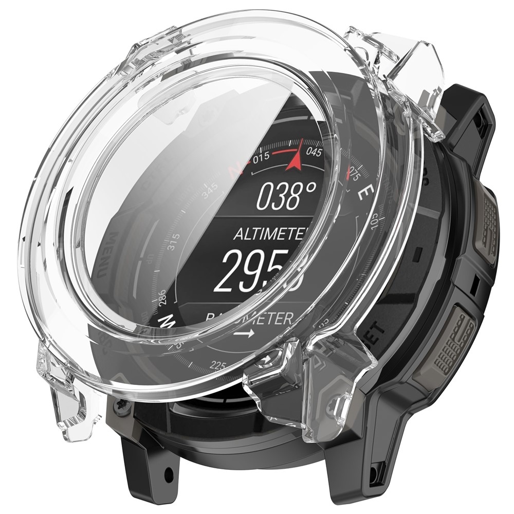 Overall plastové nasadzovacie puzdro s ochranným sklom na Garmin Instinct 3 45mm/Instinct 3 Solar 45mm - priehľadné