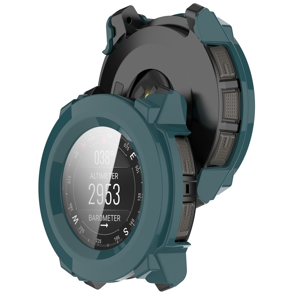 Overall plastové nasadzovacie puzdro s ochranným sklom na Garmin Instinct 3 45mm/Instinct 3 Solar 45mm - zelené