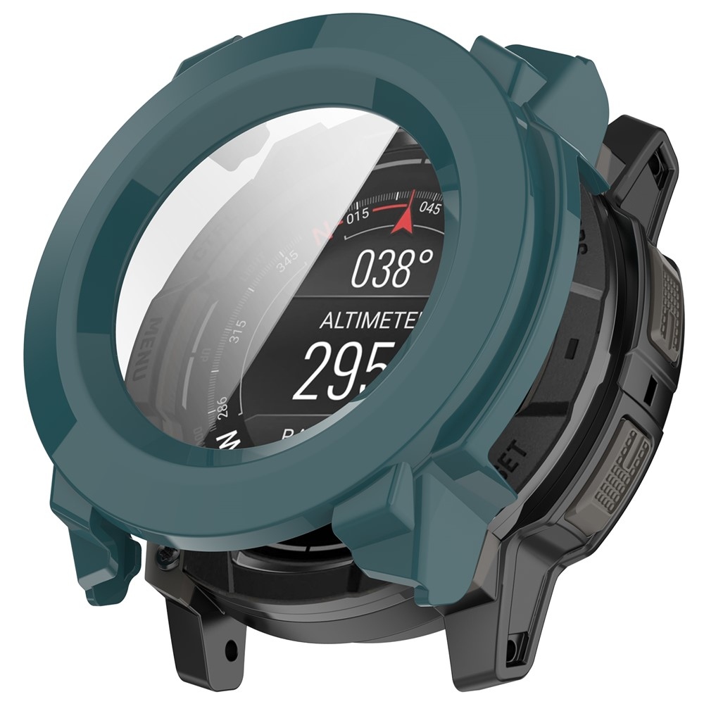 Overall plastové nasadzovacie puzdro s ochranným sklom na Garmin Instinct 3 45mm/Instinct 3 Solar 45mm - zelené