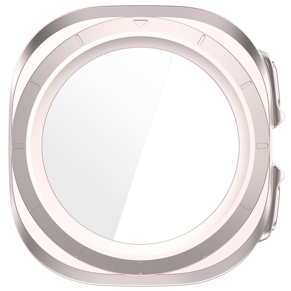 Overall plastové nasadzovacie puzdro s ochranným sklom na Samsung Galaxy Watch Ultra2 47mm/Watch Ultra (2025) 47mm - béžové