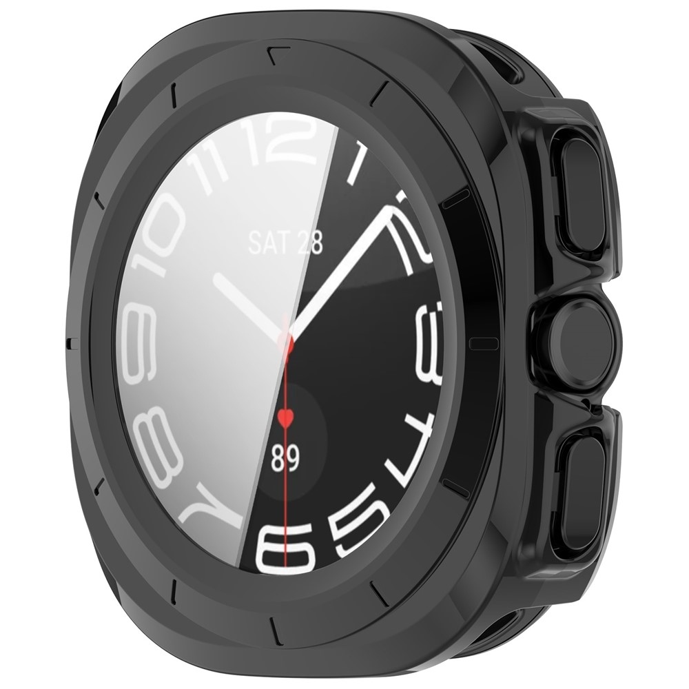 Overall plastové nasadzovacie púzdro s ochranným sklom na Samsung Galaxy Watch Ultra2 47mm/Watch Ultra (2025) 47mm - čierne