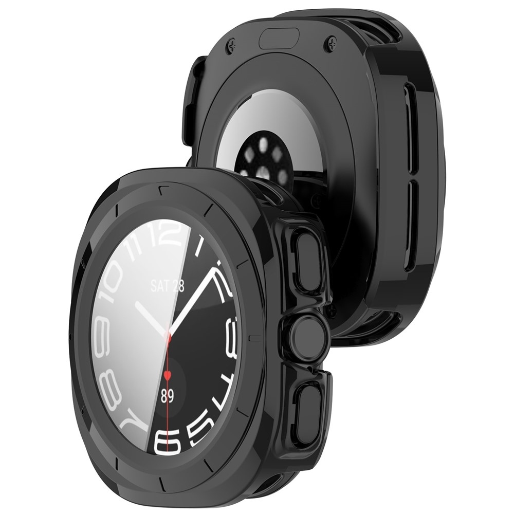 Overall plastové nasadzovacie púzdro s ochranným sklom na Samsung Galaxy Watch Ultra2 47mm/Watch Ultra (2025) 47mm - čierne