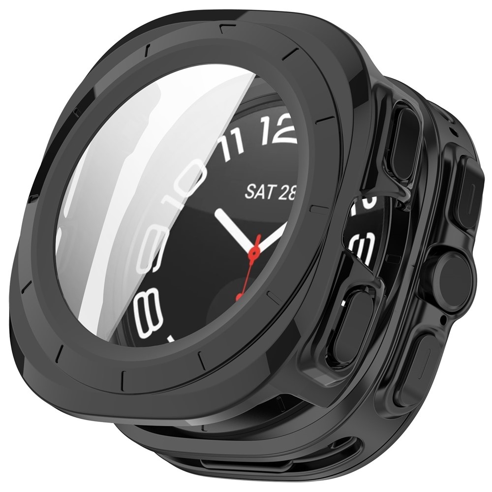 Overall plastové nasadzovacie púzdro s ochranným sklom na Samsung Galaxy Watch Ultra2 47mm/Watch Ultra (2025) 47mm - čierne