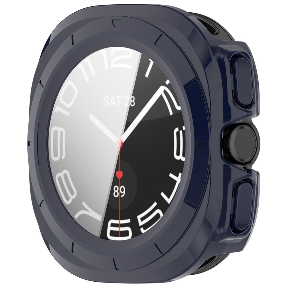 Overall plastové nasadzovacie púzdro s ochranným sklom na Samsung Galaxy Watch Ultra2 47mm/Watch Ultra (2025) 47mm - modré