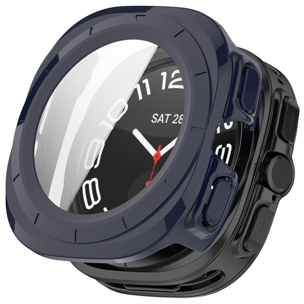 Overall plastové nasadzovacie púzdro s ochranným sklom na Samsung Galaxy Watch Ultra2 47mm/Watch Ultra (2025) 47mm - modré