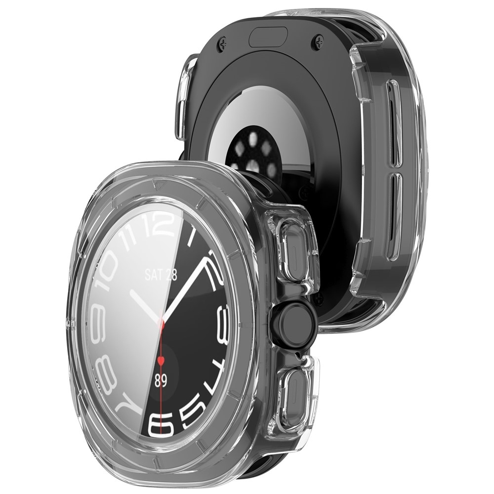 Overall plastové nasadzovacie puzdro s ochranným sklom na Samsung Galaxy Watch Ultra2 47mm/Watch Ultra (2025) 47mm - priehľadné